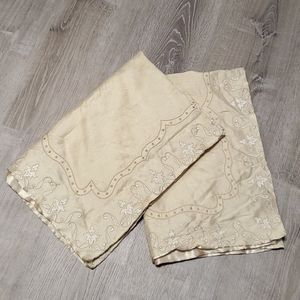 Luxe Versailles Bundle 2 silk  pillow cases decor embroidered cream